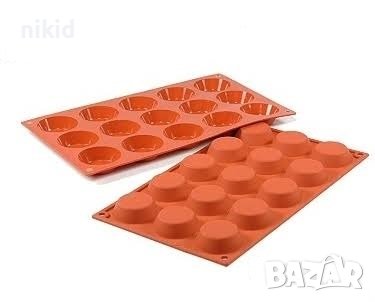 15 плитки кръгли кръга кръгове кошнични тарталети за кексчета силиконов молд форма , снимка 2 - Форми - 37735226