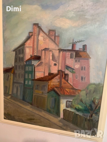 ЕЛЕНА ПАНЕВА - Коцева масло градски пейзай, снимка 4 - Картини - 52804042