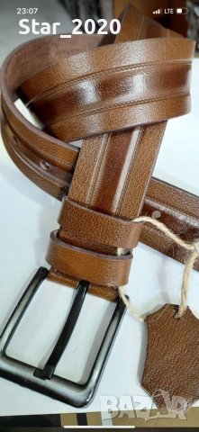 Мъжки колани на едро от естествена кожа - 1 во качеството , снимка 18 - Колани - 39216281