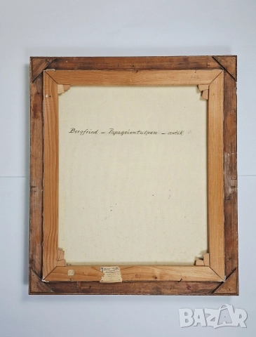 Стара картина Натюрморт с цветя - масло върху платно, в барокова рамка, снимка 7 - Картини - 52681609