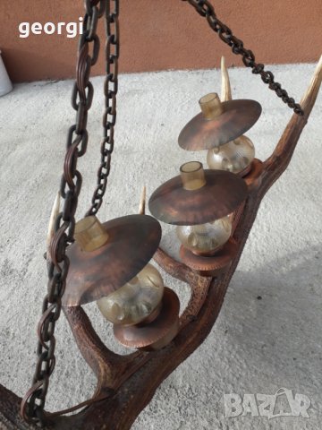 Баварски полилей от еленов рог уникат, снимка 13 - Полилеи - 31342723