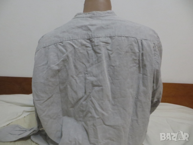 Мъжка риза с дълъг ръкав от лен Uniqlo, снимка 3 - Ризи - 36450173