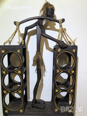 Дървена поставка за вино