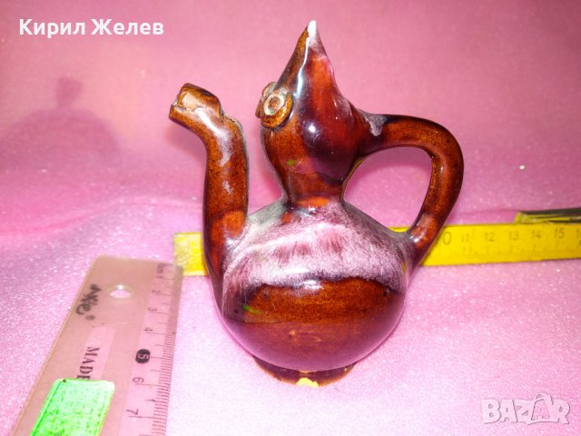 КЕРАМИЧНО БЪРДУЧЕ СВИРКА РЪЧНА МАЙСТОРСКА ИЗРАБОТКА ТРАДИЦИОНЕН ЕТНО СУВЕНИР ГЛЕДЖОСАНА ГЛИНА 42851, снимка 6 - Декорация за дома - 44297403