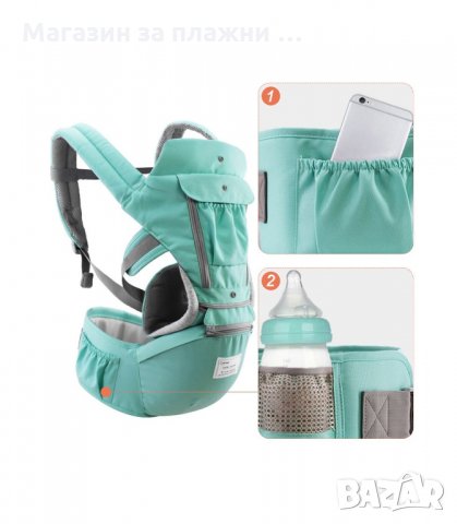 ЕРГОНОМИЧНО КЕНГУРУ ЗА ДЕЦА СЪС СТОЛЧЕ - код 6088, снимка 2 - Кенгура и ранички - 34190392