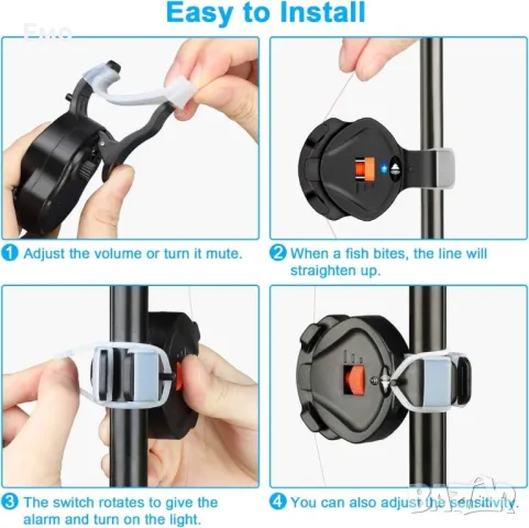 Електронен LED звънец за въдица с регулируем звук , снимка 2 - Въдици - 47779897