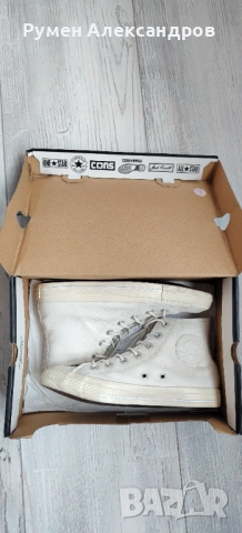 Оригинални бели дамски кецове CONVERSE VINTAGE CTAS-HI EUR38, снимка 11 - Маратонки - 54099955