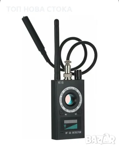 Детектор K18, професионален, антишпионски, за GPS локатори, скрити камери и микрофони, черен, снимка 3 - Камери - 56201765