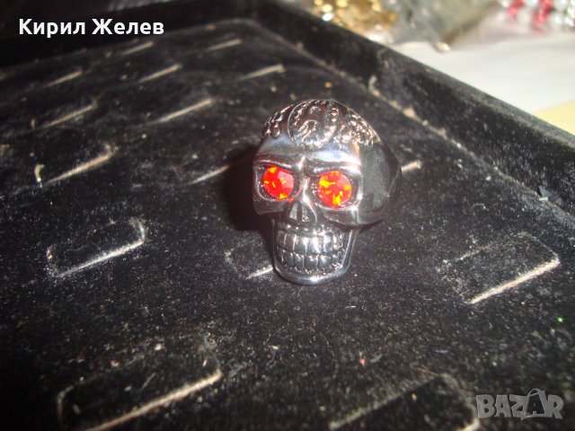 ХЕВИ МЕТЪЛ ПРЪСТЕН НЕО ГОТИЧЕСКИ СТИЛ неръждаема стомана с ФАСЕТИРАНИ СКЪПОЦЕННИ КРИСТАЛИ 25046, снимка 6 - Пръстени - 34339599