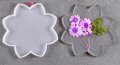 цвете Лотус Лотос основа поднос подложка поставка чаша плитка форма силиконов молд за смола гипс , снимка 1 - Форми - 37753345