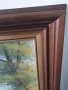 80х70см/голяма картина масло върху платно/селски пейзаж/къщи-дървета-планина/дървена рамка, снимка 7