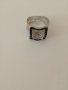 Сребърен пръстен  с черни и бели цирконий - 925 сребро , снимка 3