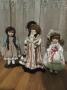 Винтидж три порцеланови кукли 40 и 50см., снимка 1