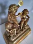 БРОНЗОВА СКУЛПТУРА 19-ВЕК Франция ДЕЦА МУЗИКАНТИ ВЪВ ПОЗЛАТА , снимка 10