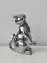 Сребриста декоративна фигурка котка, снимка 3