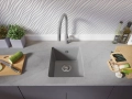Сива кухненска мивка за вграждане под плот Венеция 50 XL 460x440 мм, снимка 3