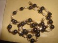 ФИНО КОЛИЕ с ШЛИФОВАН ХЕМАТИТ ТОПЧЕТА и ЕСТЕСТВЕНИ РЕЧНИ ПЕРЛИ и ЗЛАТИСТИ МЪНИСТА 27965, снимка 6