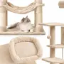 Голяма драскалка за котки 143 см с 6 нива, къщичка, хамак и легло, бежова, снимка 5