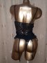 М/L К-т дантелен черен корсет с жартиери и полупрашка , снимка 3