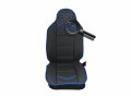  Комплект универсални калъфи тип масажор за предни седалки - черно със син конец - Еко Кожа и Тексти, снимка 3