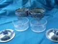 двойна посребрена кристална фруктиера ,бонбониера, захарница , снимка 7