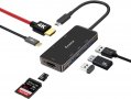 USB C хъб Aceele 7 в 1 USB C към HDMI 4K , PD 100W, 3хUSB 3.0, SD/TF, снимка 1 - Други - 35078113