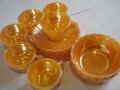 Vintage USA Archor Hocking-14 Части Нов Сервиз За Кафе-САЩ-Цвят Праскова/Сьомга, снимка 17