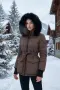 Дамско Стилно Зимно Яке В Цвят Какао С Качулка Код Roni-20, снимка 1