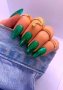 Комплект Разкошни Press-on Изкуствени Нокти 12броя в Цвят Glitter Изумрудено Зелен КОД nail21 