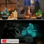 Холограмна 3D LED лампа Мотокрос-дистанционно управление 16 цвята+други режими на управление, снимка 14