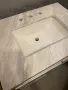 Нов шкаф за баня с мраморен плот, огледало, смесител, снимка 5