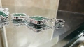 Van Cleef & Arpels VCA 5 Motifs Silver Green Malachite Vintage Alhambra Дамска Гривна, снимка 6