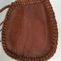 Винтидж френска чанта от 60-те естествена кожа цвят коняк, снимка 11 - Чанти - 29939273