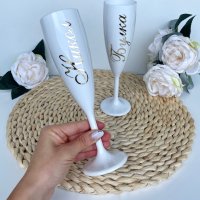 Бели персонализирани чаши за моминско парти, снимка 6 - Подаръци за сватба - 44214605