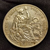 1 сол Перу 1934 г. (сребро), снимка 1 - Нумизматика и бонистика - 44240024