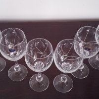 Сет 6 броя кристални чаши за вино Bohemia, снимка 2 - Сервизи - 35552753