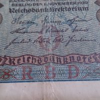 Банкнота 100 райх марки 1920година - 14582, снимка 3 - Нумизматика и бонистика - 29078540