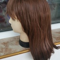 Нова средна дължина кестенява перука с бретон - 45 см. - мод.18, снимка 9 - Аксесоари за коса - 24152051