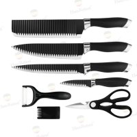 Комплект ножове от 6 части HausRoland ,Нераждаема стомана, незалепващо покритие,Черен, снимка 1 - Прибори за хранене, готвене и сервиране - 44166733