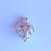 Сребърна висулка Сърце отваряема, снимка 1 - Колиета, медальони, синджири - 42861728