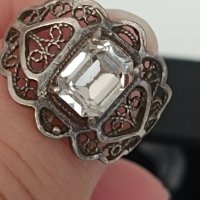 Сребърен пръстен с сапфир ЗЕ, снимка 2 - Пръстени - 44480404