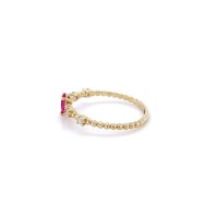 Златен дамски пръстен 1,31гр. размер:56 14кр. проба:585 модел:20235-6, снимка 3 - Пръстени - 42905017