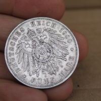 Сребърна монета Немски 5 марки 1900-та година, снимка 9 - Нумизматика и бонистика - 44792654