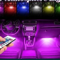 Автомобилно Цветно LED RGB осветление за автомобил кола с дистанционно, снимка 1 - Аксесоари и консумативи - 30462618