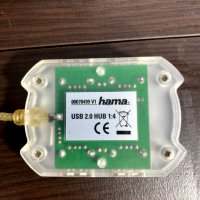 HAMA USB хъб/hub 2.0 1:4, снимка 3 - Кабели и адаптери - 29597876