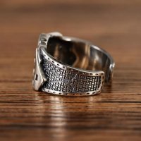 Голям сребърен пръстен с карти , снимка 3 - Пръстени - 37479013