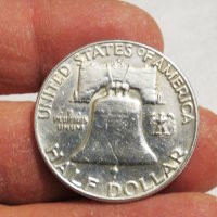 Рядък голям американски сребърен долар, халф долар, Franklin Half Dollar 1963  - за колекционери, снимка 2 - Нумизматика и бонистика - 35657978