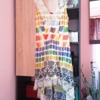 PARTY 21 exclusive/размер М /дамска рокля, дантела, неонови цветове , снимка 10 - Рокли - 29917413