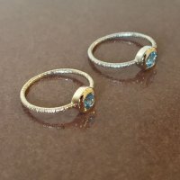 Златен пръстен с естествен топаз, снимка 4 - Пръстени - 34213463