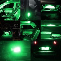 Супер ярки LED Диодни крушки Т10 3030 5 SMD 12V 2броя-зелен, снимка 4 - Аксесоари и консумативи - 40423856